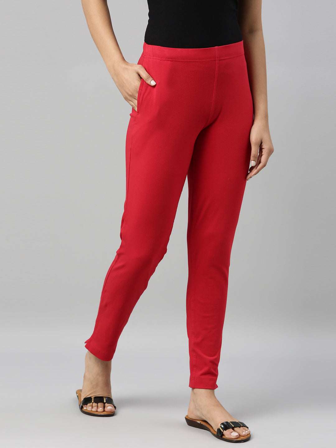 Buy GO COLORS Womens Tapered Fit Modal Metallic Pants Online at  desertcartKUWAIT